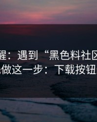 冷门提醒：遇到“黑色料社区”这类词，先做这一步：下载按钮最危险