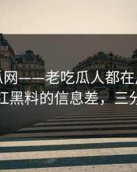 黑料吃瓜网——老吃瓜人都在用：把话说透网红黑料的信息差，三分钟搞定
