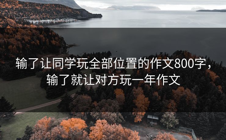 输了让同学玩全部位置的作文800字,输了就让对方玩一年作文 输了让同学玩全部位置的作文800字,输了就让对方玩一年作文