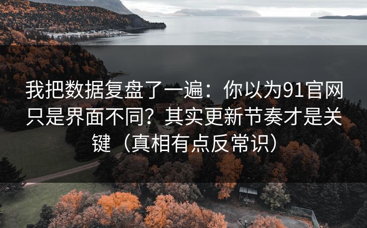我把数据复盘了一遍:你以为91官网只是界面不同?其实更新节奏才是关键(真相有点反常识) 我把数据复盘了一遍:你以为91官网只是界面不同?其实更新节奏才是关键(真相有点反常识)